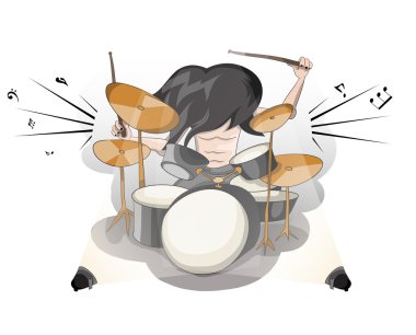 Rock müzik adam davulcu