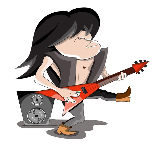 Jogador de guitarra vector desenhos animados — Vetor de Stock