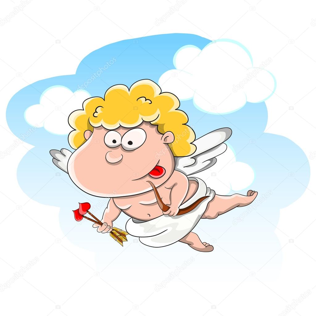 Cute cartoon vector cupid