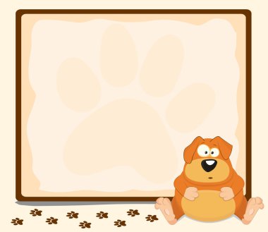 Yazı tahtası ile karikatür köpek