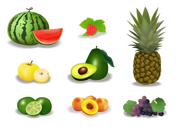 Fruits icon set — Stock Vector