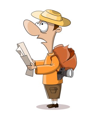 Çizgi film turistik harita ile