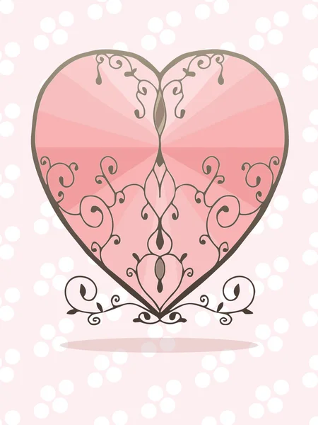 Beautiful sweet pink heart, Valentine 's day concept — стоковый вектор