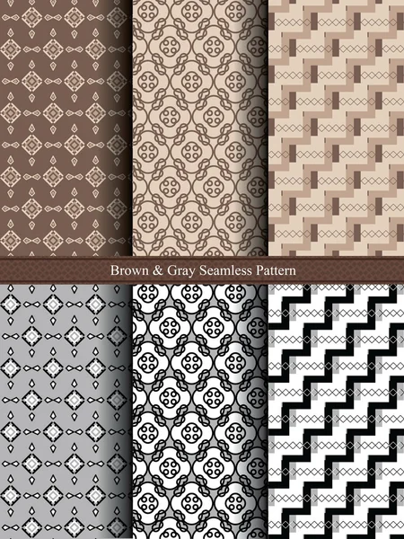 Brown and Gray Seamless Pattern . — стоковый вектор