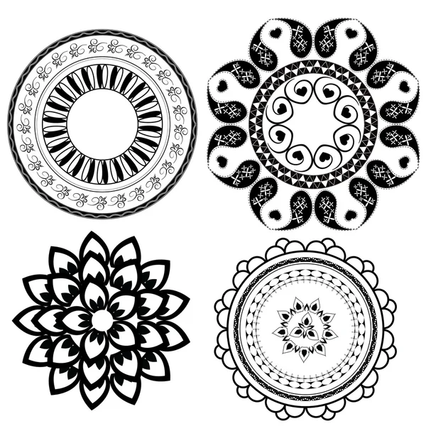 Round Ornament Pattern brush — Stock Vector