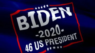 Biden 46, ABD başkanının rüzgarda dalgalanan bayrak videosu. Başkanlık seçimlerine oy verin. Beyaz Saray 'ın arka planı. ABD Seçimleri Bayrak Döngüsü Kapanışı 1080p HD 1920X1080 - Washington, 4 Temmuz 2019