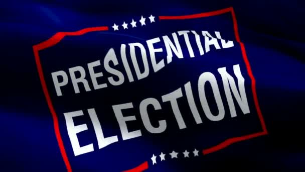 Elecciones Presidenciales Estados Unidos Bandera Estados Unidos Video Ondeando Viento — Vídeo de stock