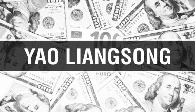 Yao Liangsong metin kavramı. Amerikan Doları Nakit Para, 3D görüntüleme. Dolar Banknote 'ta milyarder Yao Liangsong. Dünyanın en iyi finans milyarderi - Londra, 3 Mayıs 202