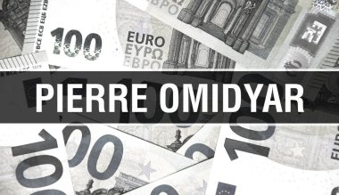 Pierre Omidyar metin kavramı. Amerikan Doları Nakit Para, 3D görüntüleme. Dolar Banknote 'ta milyarder Pierre Omidyar. Dünyanın en iyi finans milyarderi - Londra, 3 Mayıs 202