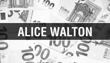 Alice Walton mesaj atmış. Amerikan Doları Nakit Para, 3D görüntüleme. Dolar Banknote 'ta milyarder Alice Walton. Dünyanın en iyi finans milyarderi - Londra, 3 Mayıs 202