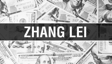 Zhang Lei metin kavramı. Amerikan Doları Nakit Para, 3D görüntüleme. Dolar Banknote 'ta milyarder Zhang Lei. Dünyanın en iyi finans milyarderi - Londra, 3 Mayıs 202
