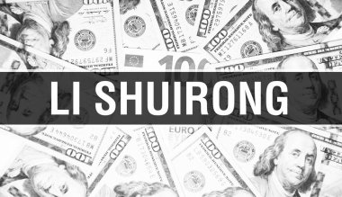 Li Shuirong metin kavramı. Amerikan Doları Nakit Para, 3D görüntüleme. Dolar Banknotunda milyarder Li Shuirong. Dünyanın en iyi finans milyarderi - Londra, 3 Mayıs 202