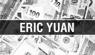 Eric Yuan metin kavramı. Amerikan Doları Nakit Para, 3D görüntüleme. Dolar Banknote 'ta milyarder Eric Yuan. Dünyanın en iyi finans milyarderi - Londra, 3 Mayıs 202