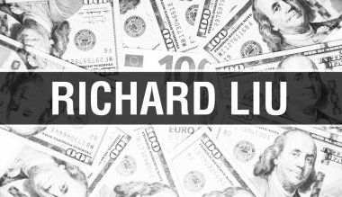 Richard Liu metin kavramı. Amerikan Doları Nakit Para, 3D görüntüleme. Dolar Banknote 'ta milyarder Richard Liu. Dünyanın en iyi finans milyarderi - Londra, 3 Mayıs 202