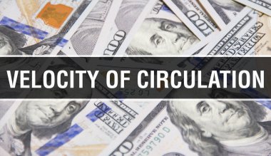 Dolaşım metninin hızı Kavram Kapanışı. Amerikan Doları Nakit Para, 3D görüntüleme. Dolar banknotunda dolaşım hızı. Finansal ABD para banknotu Ticari para yatırımı profi