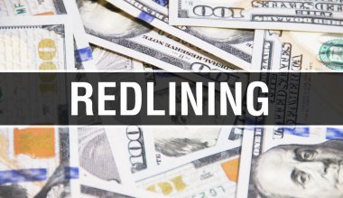 Kapanış metnini kırmızıya boyuyorum. Amerikan Doları Nakit Para, 3D görüntüleme. Dolar banknotunda kırmızı astar. Finansal ABD para banknotu Ticari para yatırım kar consepti