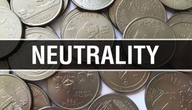 Tarafsızlık metni. Yakın çekim kavramı. Amerikan Doları Nakit Para, 3D görüntüleme. Dolar Banknote 'ta tarafsızlık. Finansal ABD para banknotu Ticari para yatırım kar consepti