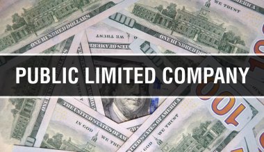 Kamu Şirketi Konsepti Kapatma metni. Amerikan Doları Nakit Para, 3D görüntüleme. Dolar Banknote 'taki Kamu Limited Şirketi. Finansal ABD para banknotu Ticari para yatırımı profi