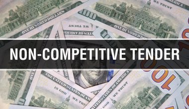 Rekabetçi Olmayan İhale metni Kapanış. Amerikan Doları Nakit Para, 3D görüntüleme. Dolar Banknotunda Rekabetçi Olmayan İhale. Finansal ABD para banknotu Ticari para yatırımı profi