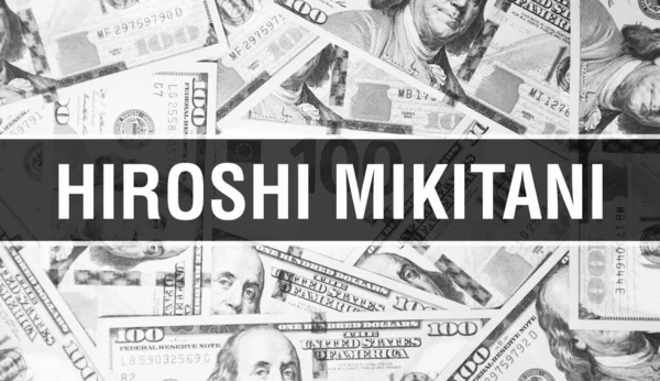 Hiroshi Mikitani Testo Concetto Dollari Americani Denaro Contanti Rendering Miliardario — Foto Stock