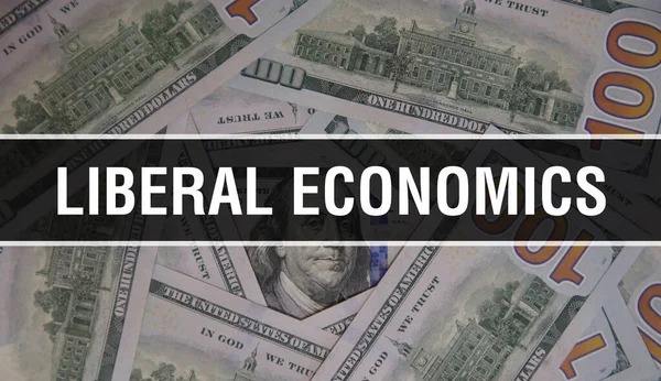 Liberal Economics Text Concept Closeup American Dollars Cash Money Rendering — Stock Photo, Image