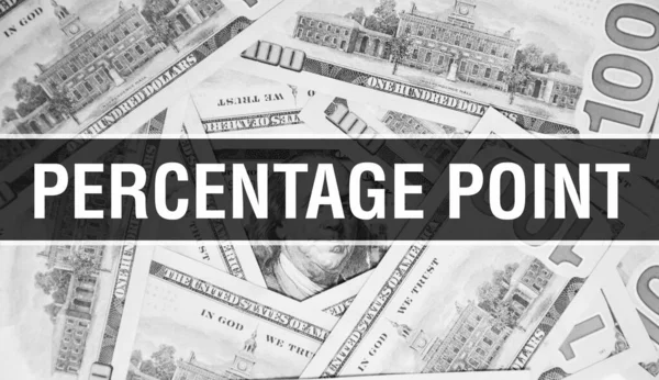Percentage point text Concept Closeup. American Dollars Cash Money,3D rendering. Percentage point at Dollar Banknote. Financial USA money banknote Commercial money investment profit concep