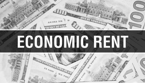 Economic Rent Text Concept Closeup American Dollars Cash Money Rendering — Stock Photo, Image