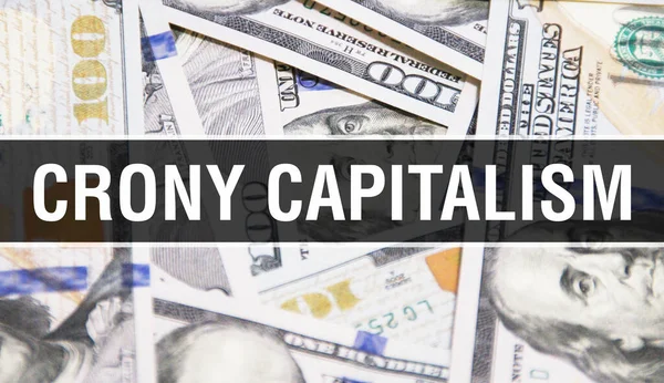 Crony Kapitalism Text Begreppet Närbild Amerikanska Dollar Kontantpengar Återgivning Crony — Stockfoto