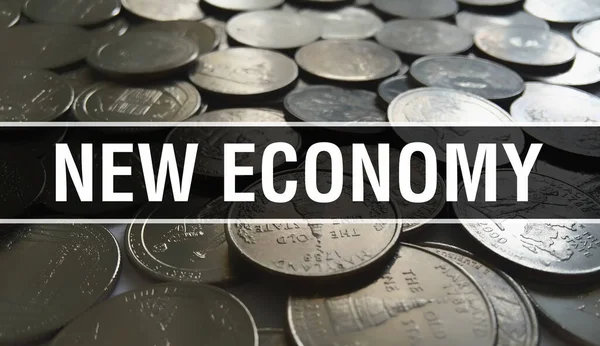 New Economy Text Concept Closeup American Dollars Cash Money Rendering — Stock Photo, Image