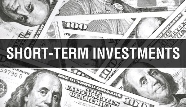 Breve Termine Investimenti Testo Concetto Primo Piano Dollari Americani Denaro — Foto Stock
