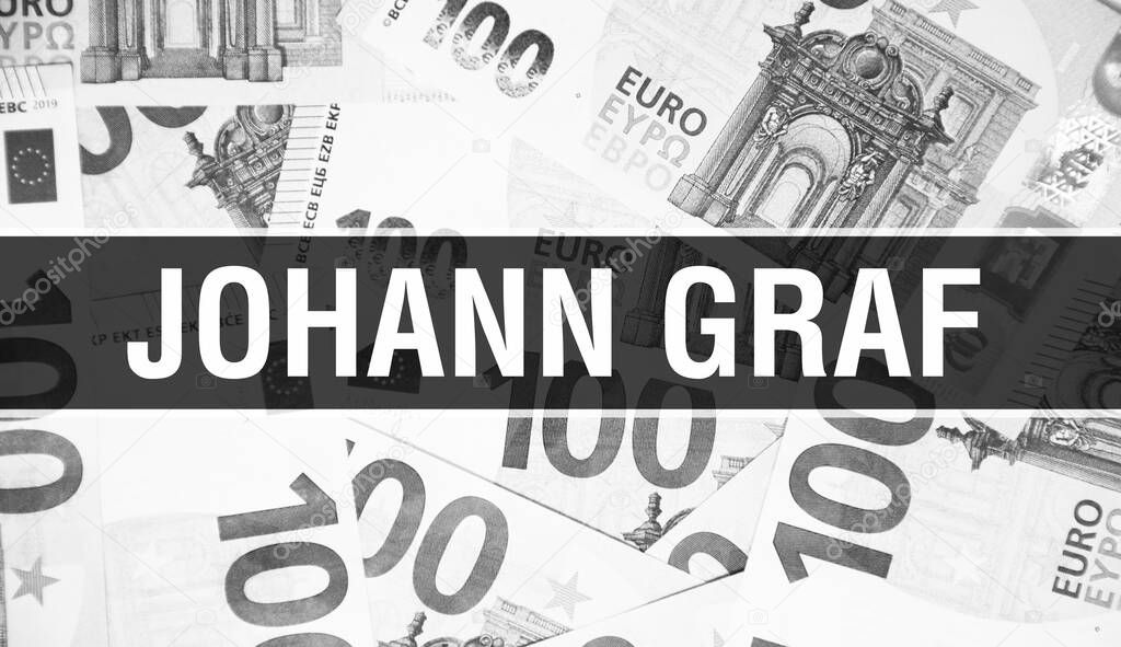 Johann Graf text Concept. American Dollars Cash Money,3D rendering. Billionaire Johann Graf at Dollar Banknote. Top world Financial billionaire investor - London,3 May 202