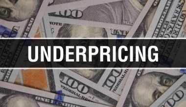 Düşük fiyatlı metin kavramı yakın plan. Amerikan Doları Nakit Para, 3D görüntüleme. Dolar Banknote 'ta düşük fiyat. Finansal ABD para banknotu Ticari para yatırım kar consepti