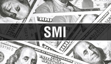 SMI metin Kavram Kapanışı. Amerikan Doları Nakit Para, 3D görüntüleme. Dolar Banknote 'ta SMI. Finansal ABD para banknotu Ticari para yatırım kar consepti