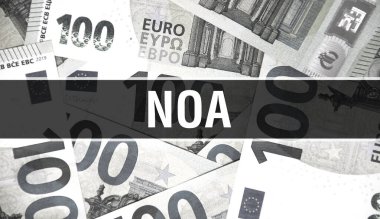 NOA metin kavramı kapanış. Amerikan Doları Nakit Para, 3D görüntüleme. NOA, Dolar Banknote 'ta. Finansal ABD para banknotu Ticari para yatırım kar consepti