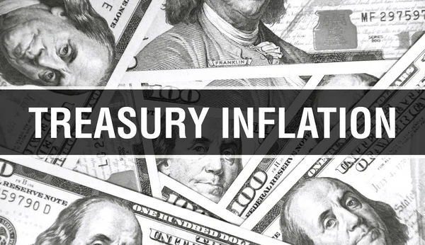 Tesoro Inflación Texto Concepto Primer Plano Dólares Americanos Dinero Efectivo —  Fotos de Stock