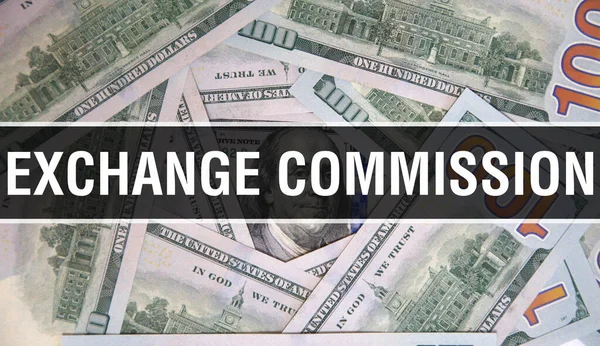 Utbyta Kommissionens Text Begreppet Närbild Amerikanska Dollar Kontantpengar Återgivning Växlingskommissionen — Stockfoto