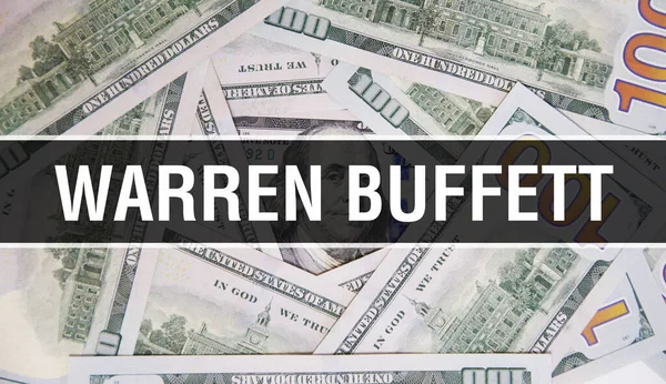 Warren Buffett Text Concept Closeup American Dollars Cash Money Rendering — Stock Photo, Image