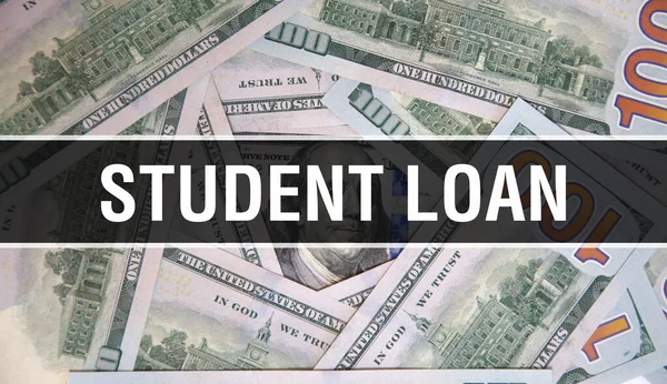 Pożyczka Studencka Tekst Koncepcja Zbliżenie American Dollars Cash Money Renderowanie — Zdjęcie stockowe