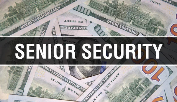 Senior Security Κείμενο Concept Κλείσιμο Αμερικάνικα Δολάρια Μετρητά Απόδοση Senior — Φωτογραφία Αρχείου