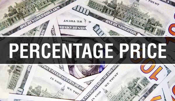 Percentage Prijs Tekst Concept Closeup American Dollars Cash Money Rendering — Stockfoto