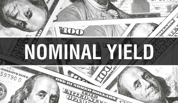 Nominal Verim metin Kavramı Kapanış. Amerikan Doları Nakit Para, 3D görüntüleme. Dolar Banknotunda Nominal Kazanç. Finansal ABD para banknotu Ticari para yatırım kar consepti