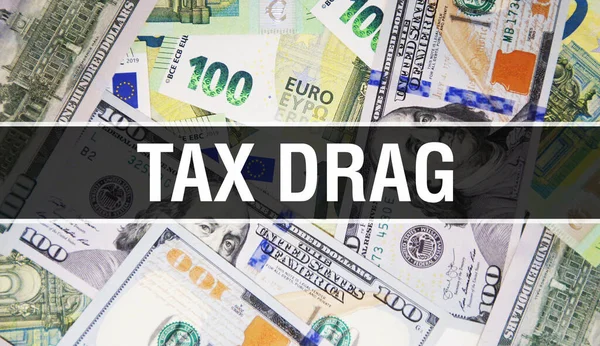 Fiscalité Drag Text Concept Gros Plan Dollars Américains Cash Money — Photo