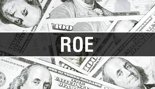 Texto Roe Concepto Primer Plano Dólares Americanos Dinero Efectivo Representación —  Fotos de Stock