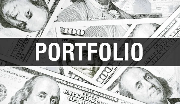 Tekst Portfolio Concept Closeup American Dollars Cash Money Renderowanie Portfel — Zdjęcie stockowe