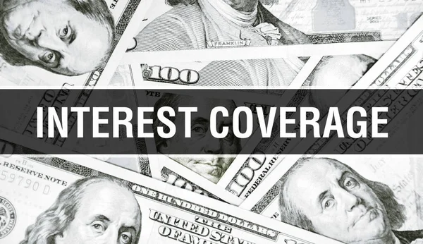 Interest Coverage Text Concept Closeup American Dollars Cash Money Rendering — Stockfoto