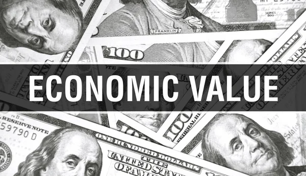 Economic Value Text Concept Closeup American Dollars Cash Money Rendering — Stock Photo, Image