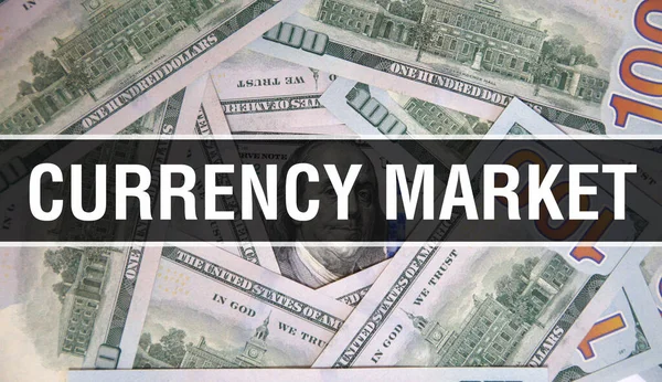 Texto Del Mercado Monetario Concepto Primer Plano Dólares Americanos Dinero —  Fotos de Stock