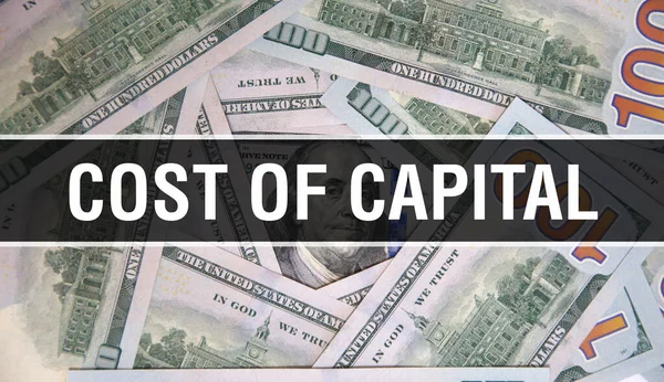 Kapitalkostnad Text Koncept Närbild Amerikanska Dollar Kontantpengar Återgivning Kapitalkostnad Dollarsedlar — Stockfoto