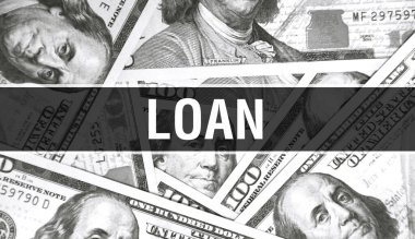 Kredi metni kavramı kapatma. Amerikan Doları Nakit Para, 3D görüntüleme. Dolar Banknote 'ta kredi. Finansal ABD para banknotu Ticari para yatırım kar consepti