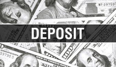 Kapanış metni kavramı. Amerikan Doları Nakit Para, 3D görüntüleme. Dollar Banknote 'a yatır. Finansal ABD para banknotu Ticari para yatırım kar consepti